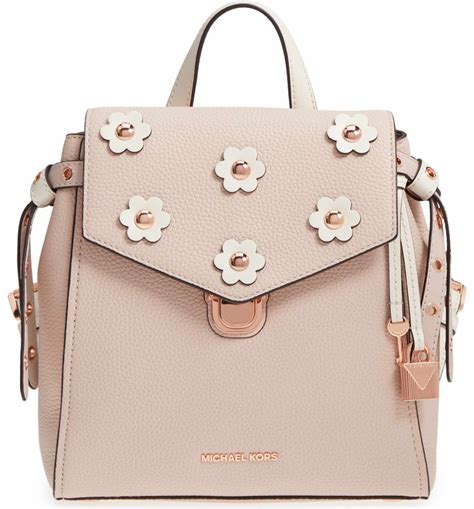 michael kors black flower backpack|michael kors women backpack.